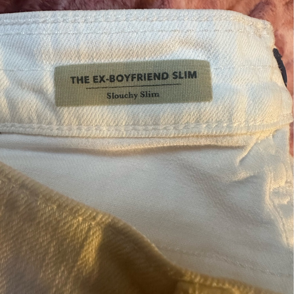 AG Adriano Goldschmied Ex-Boyfriend Slim Jeans - white, crop.